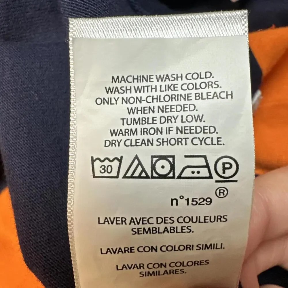 Polo Ralph Lauren Rugby Shirt YOUTH L Classic Fit Striped Jersey Orange Navy NWT